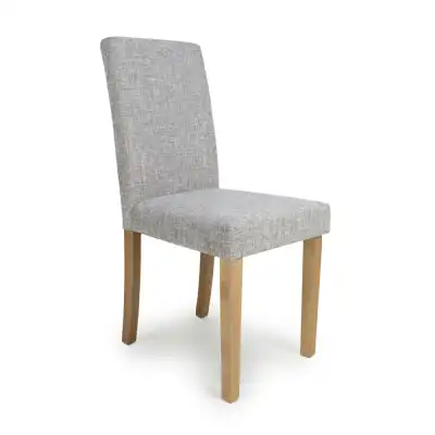 Grey Weave Linen Fabric High Back Dining Chair