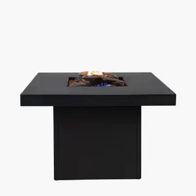 Anthracite Grey Metal Garden 90cm Square Fire Pit Table