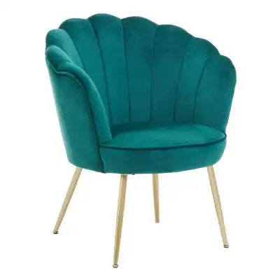 Ovala Emerald Green Velvet Scalloped Chair