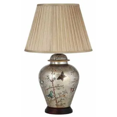 Patterned Ceramic Table Lamp With Shade