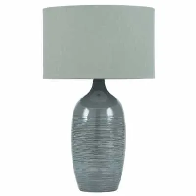 Etched Graphite Ceramic Table Lamp