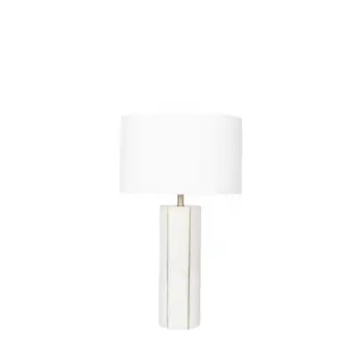 Marble and Gold Metal and White Tall Table Lamp