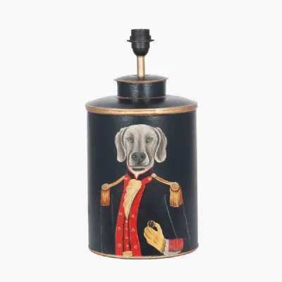 Black Hand Painted Dog Metal Table Lamp Base Only