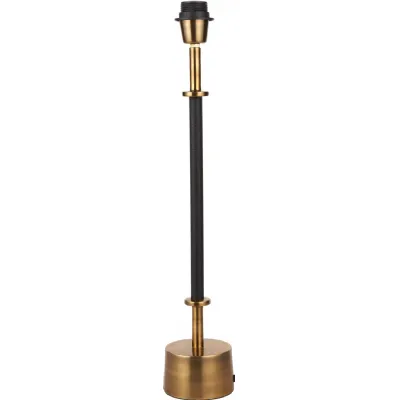 Antoine Black Croc and Antique Brass Tall Metal Table Lamp