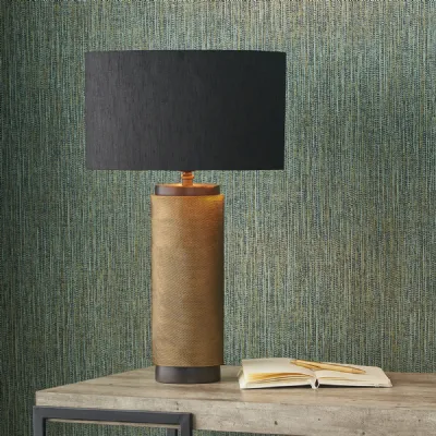 Brass and Black Metal Textured Table Lamp Base Only