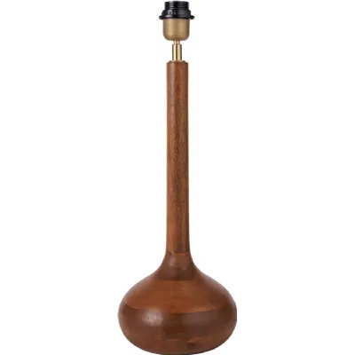 Oiled Dark Mango Wood Tall Neck Table Lamp Base