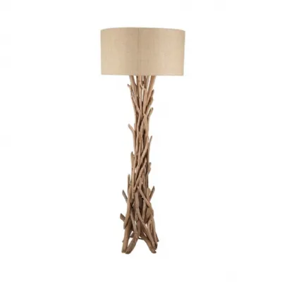 Driftwood Floor Lamp with Jute Shade