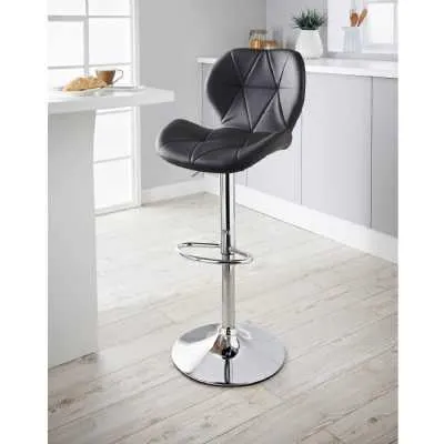 Norsk Black Faux Leather Barstool