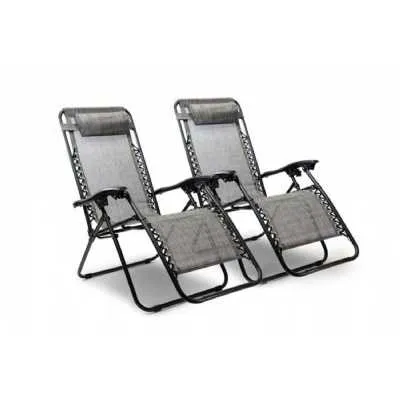Set Of 2 Zero Gravity Chairs Grey