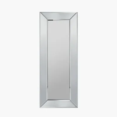 Large Mirrored Glass Bevelled Edged Floor Mirror