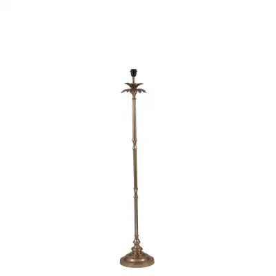 Polished Gold Metal Palm Tree Stick Floor Lamp Stand