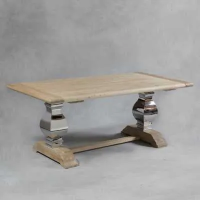 Reclaimed Elm With Stainless Steel Legs Dining Table