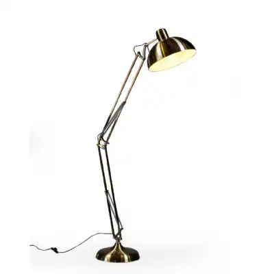 Gold Large Desk Style Angled Floor Lamp