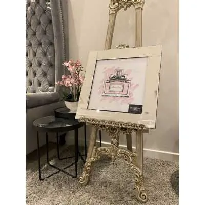 Miss Dior Pink Perfume Bottle Brushed Wall Art Mirror Frame