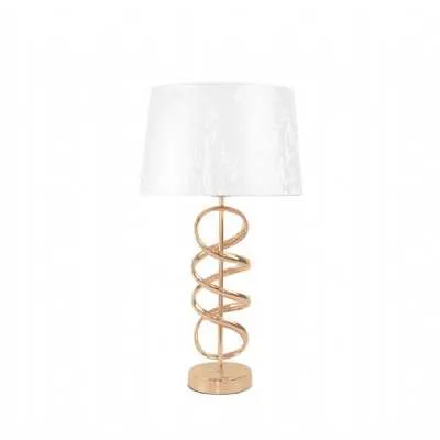 54.5cm Metal Gold Swirl Design Base with Drum shaped Fabric