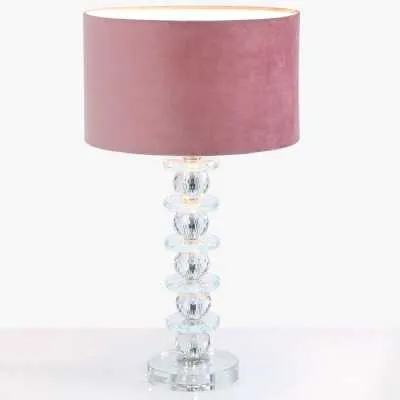 Crystal Ball Lamp Pink Velvet 51.5cm