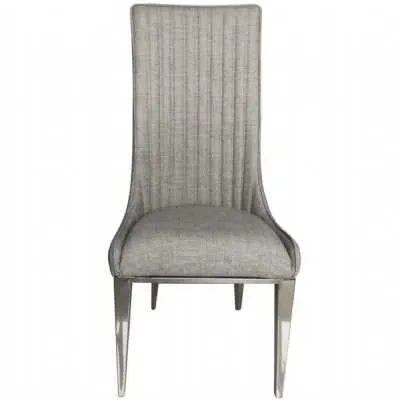 Jersey Tall Taupe Dining Chair Chrome Leg
