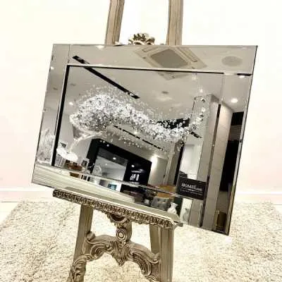 3D Cocktail Clear Glitter Wall Art Mirror