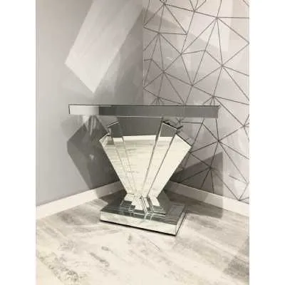 Luxe Simply Mirror Fan Console Table