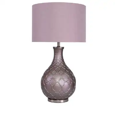 80cm Rose Gold Metal Table Lamp Blush Pink Shade