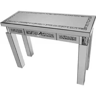 Falcon Crushed Stone Mirror Console Table Drawer