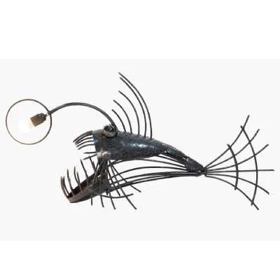 Upcycled Lighting And Furniture Reclaimed Parts Anglerfish Table Lamp Comes To Light