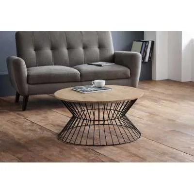 Jersey Round Wire Coffee Table Euro Oak