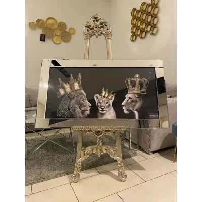 Lion King Family Triple Black Wall Art Mirror Frame