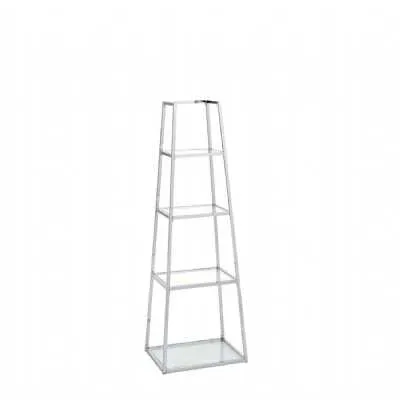 Logan Steel And Clear Glass 4 Tier Ladder Shelf Unit
