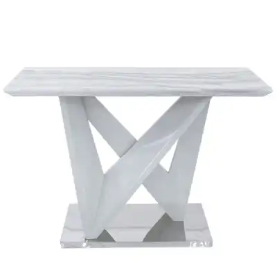 Aston Rect Marble Effect Console Table White