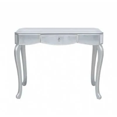 1 Drawer Mirror Console Table Silver Trim