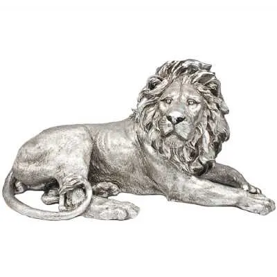 Silver Lion Ornament Lifestyle Statue