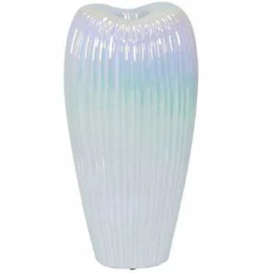 51.5cm Ribbed Vase Pink Lustre