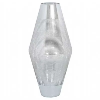 Luxe Large 60cm Silver Stripe Glass Vase