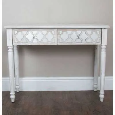 Horton Beach 2 Drawer Console Table Washed Ash And Mirror