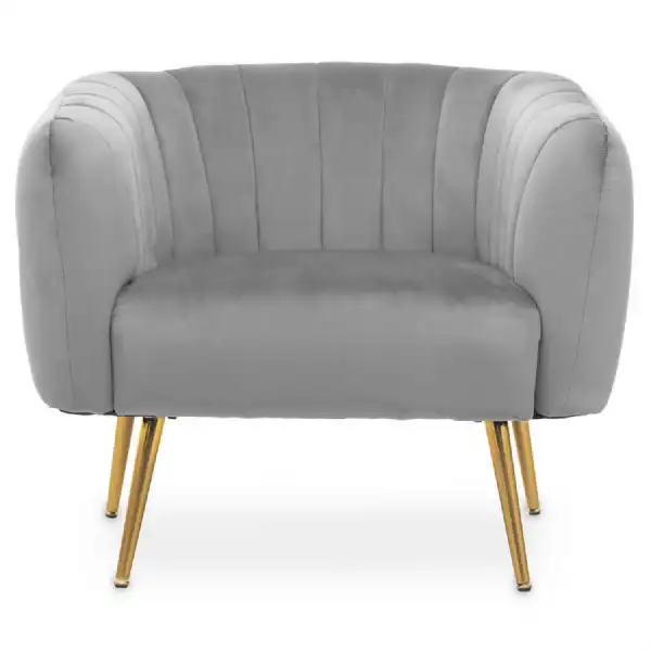 Larissa Grey Velvet Chair