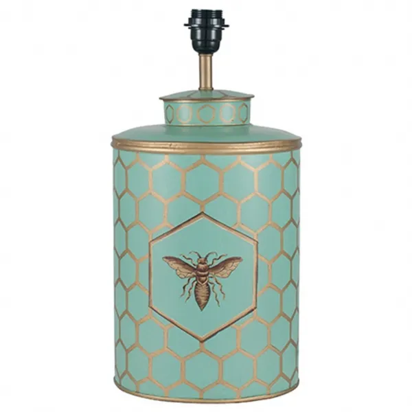 Blue Metal Honeycomb Hand Painted Table Lamp Base