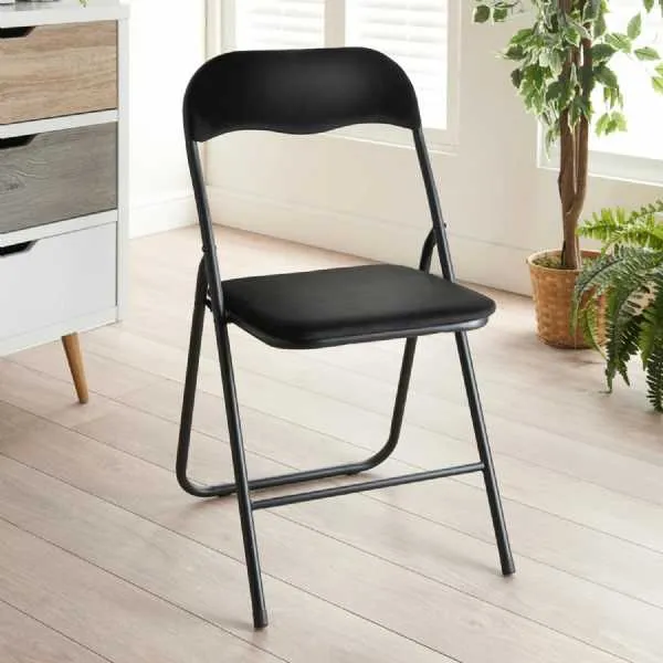 Luxe Velvet Folding Chair Black