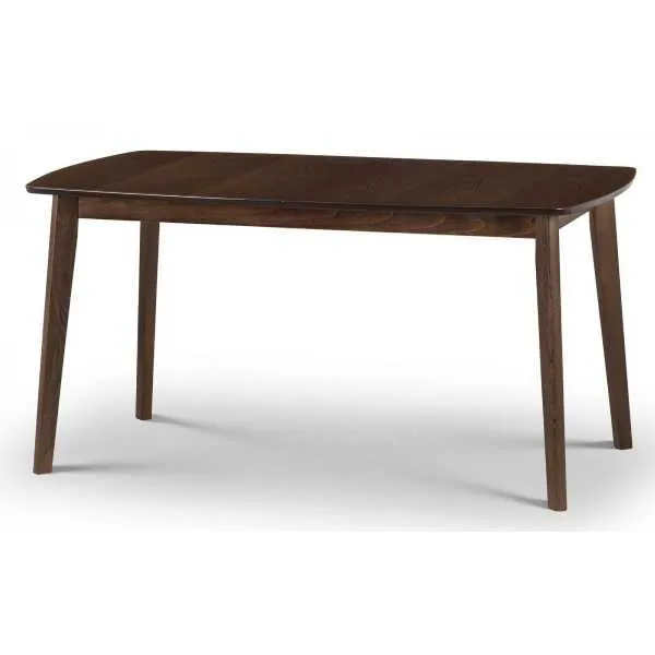 Modern Walnut Finish Dark Wood Large Extending Dining Table 150 to 195cm