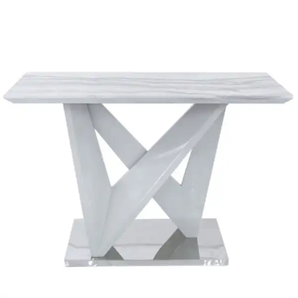 Aston Rect Marble Effect Console Table White