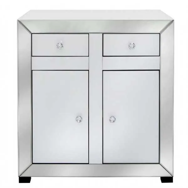 Opus Mirror White 2 Drawer 2 Door Cabinet