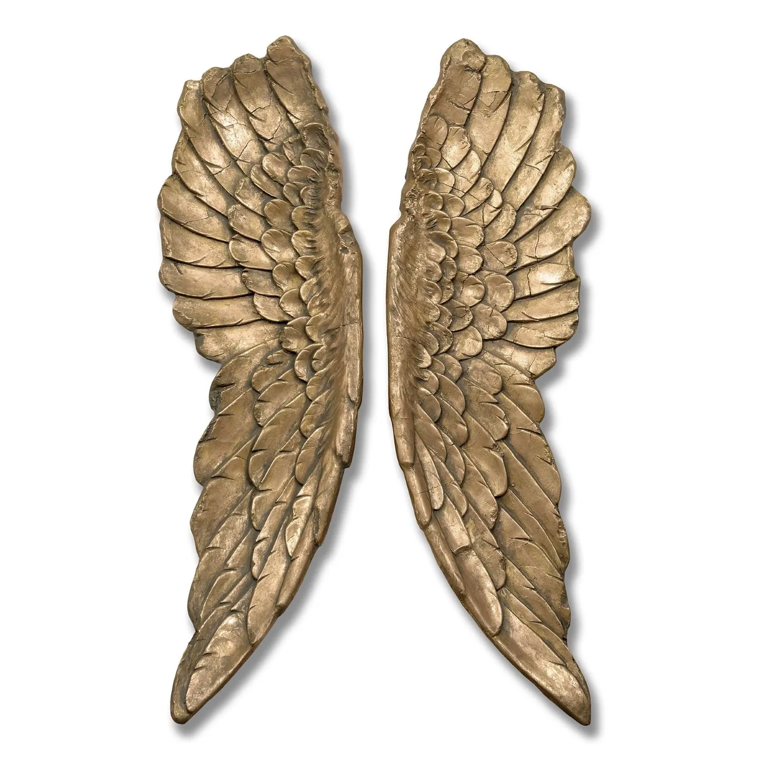 Pair of Antique Gold Large Angel Wings Wall Hanging Decoration 104x30x8cm