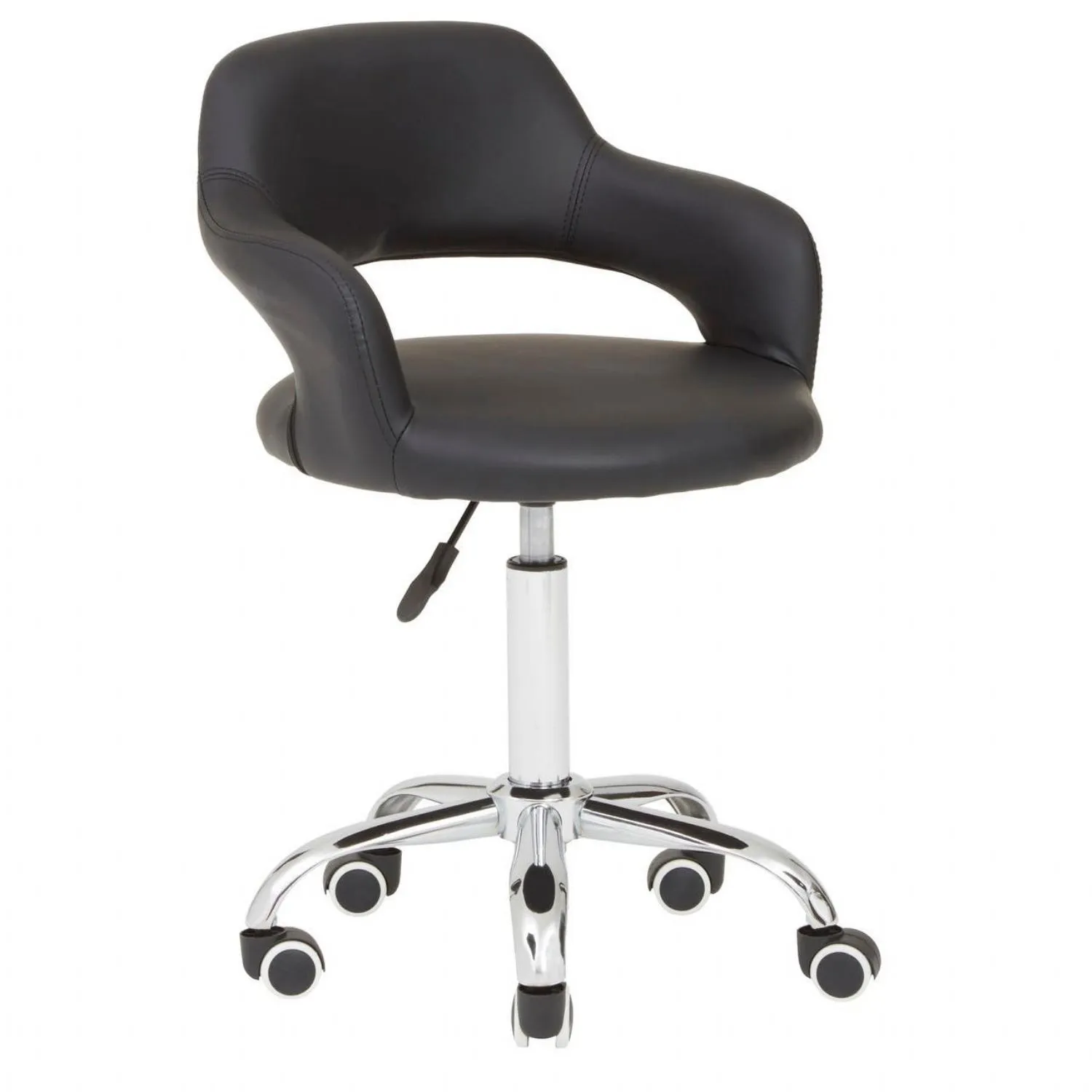 Black PU Home Office Chair with Curved Back