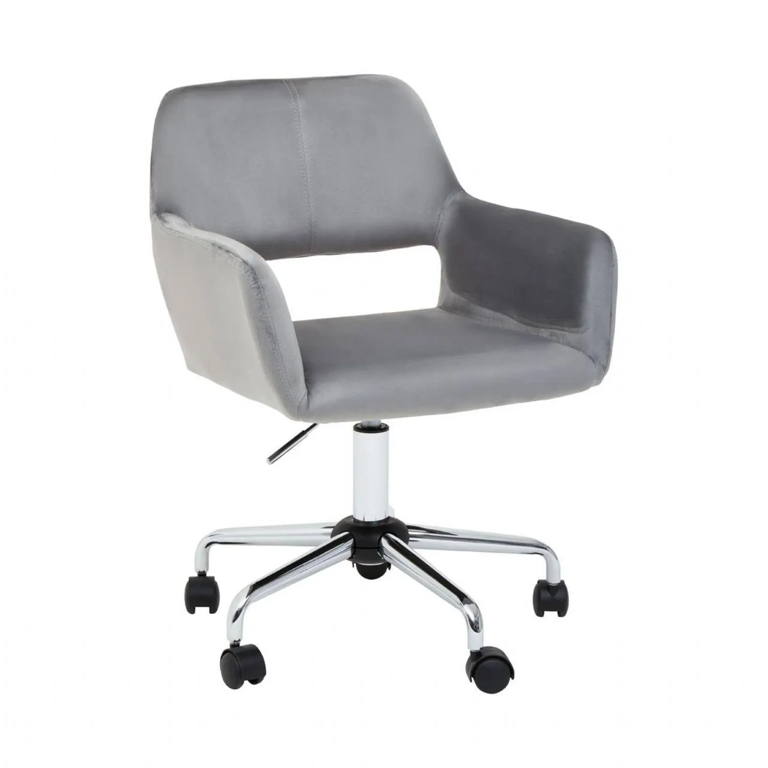 Brent Grey Velvet And Chrome Base Home Office Chair