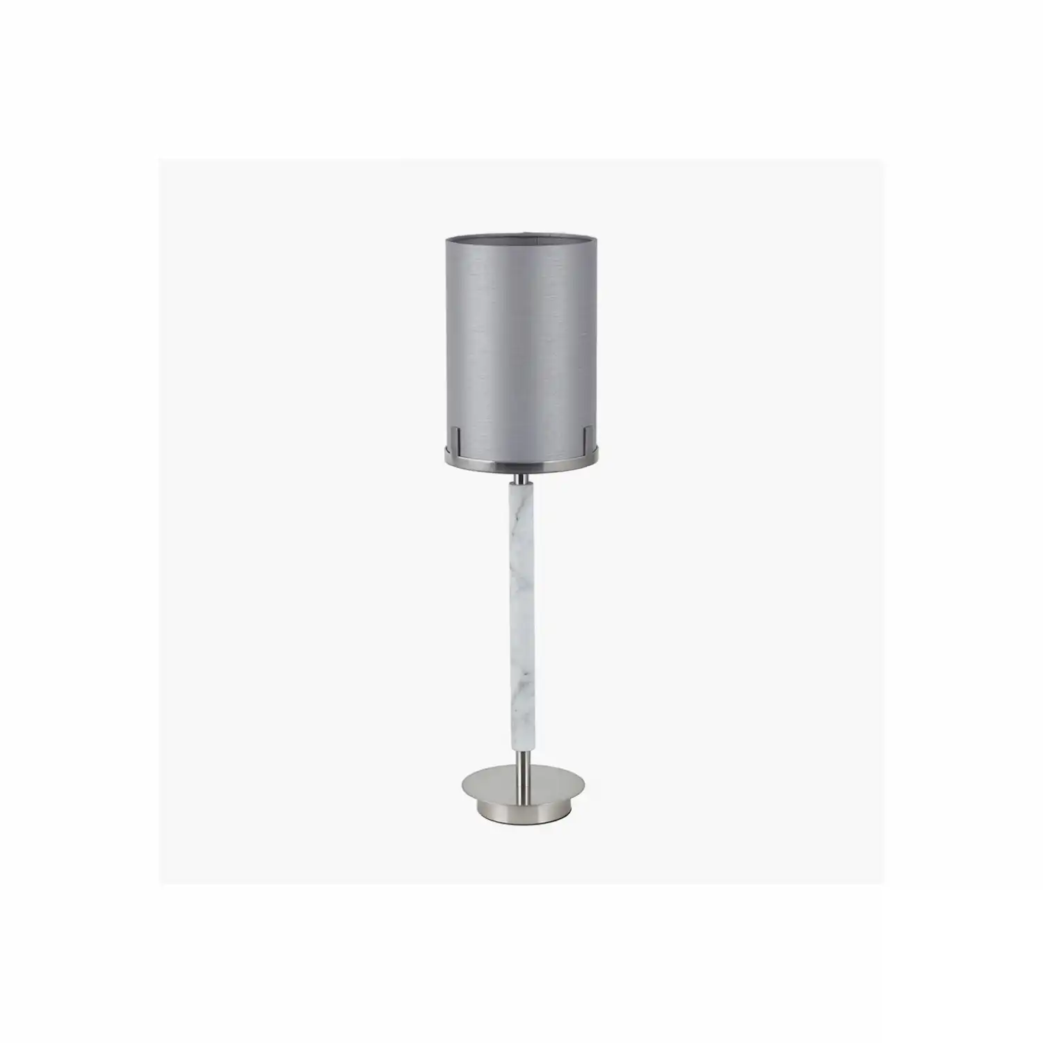 Brushed Nickel and Grey Marble Effect Table Lamp