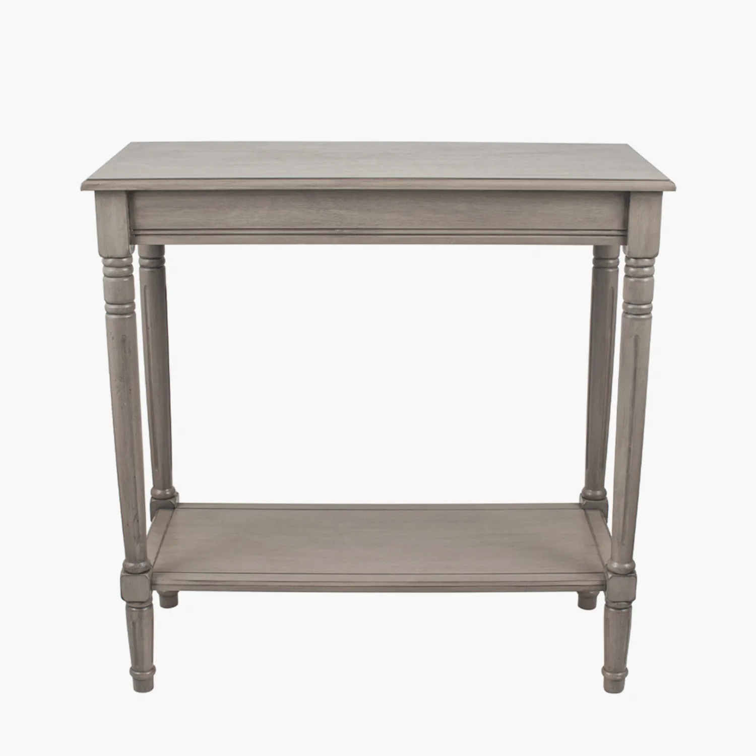 Taupe Pine Wood Rectangular Console Table