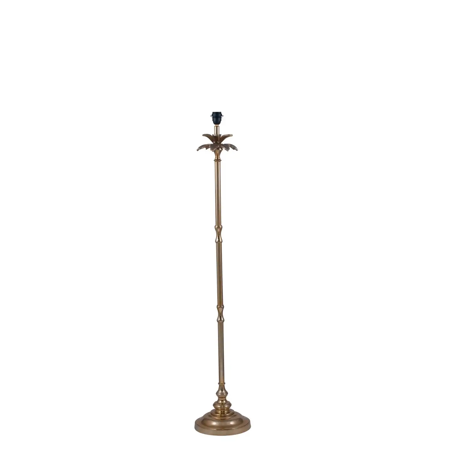 Polished Gold Metal Palm Tree Stick Floor Lamp Stand