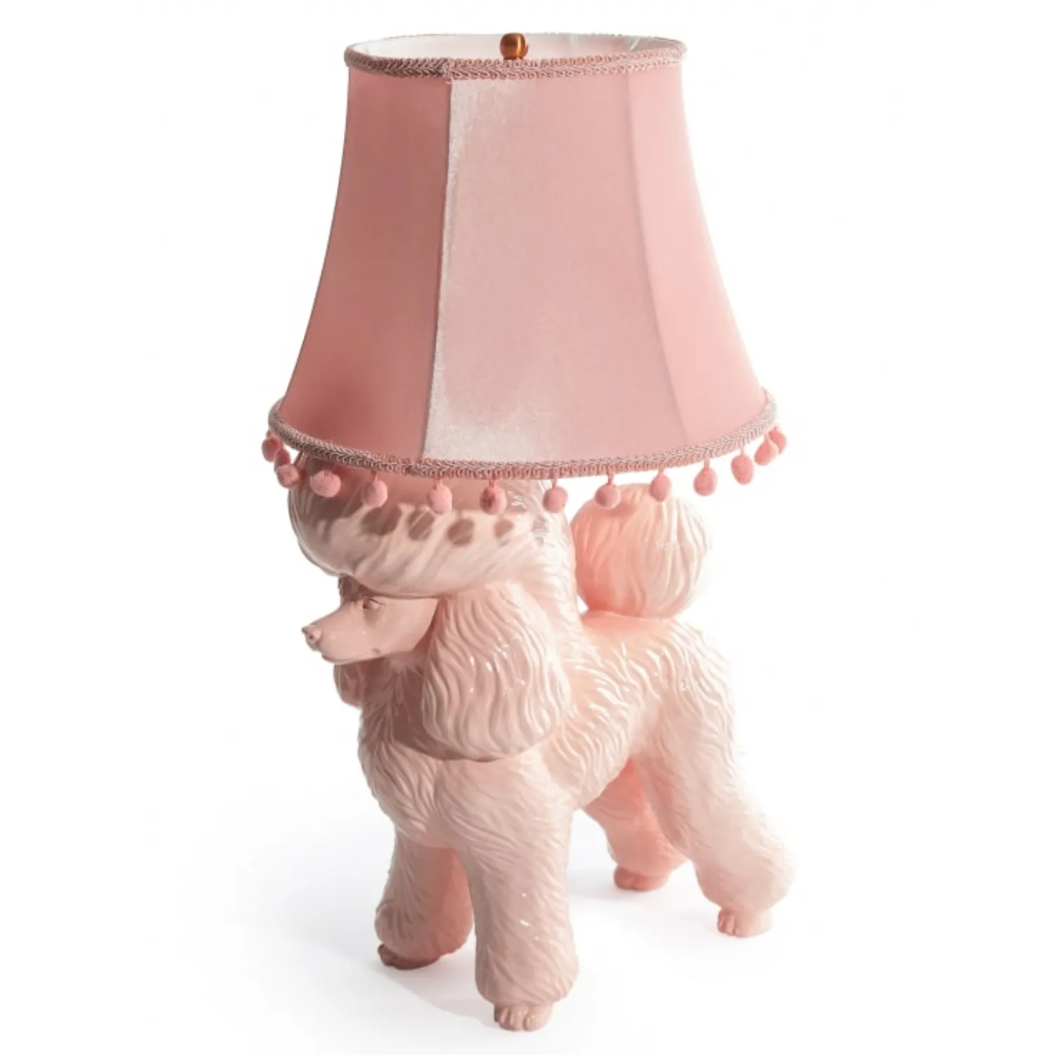 Pink Poodle Table Desk Lamp with Matching Shade