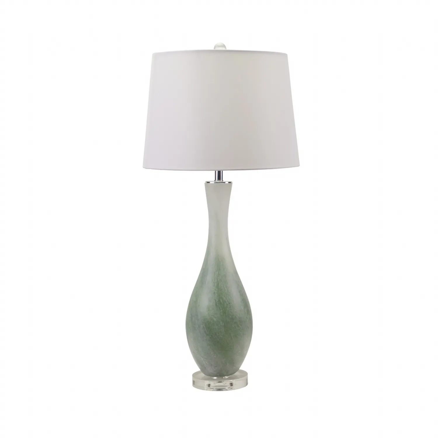 76cm Light Green And White Glass Table Lamp