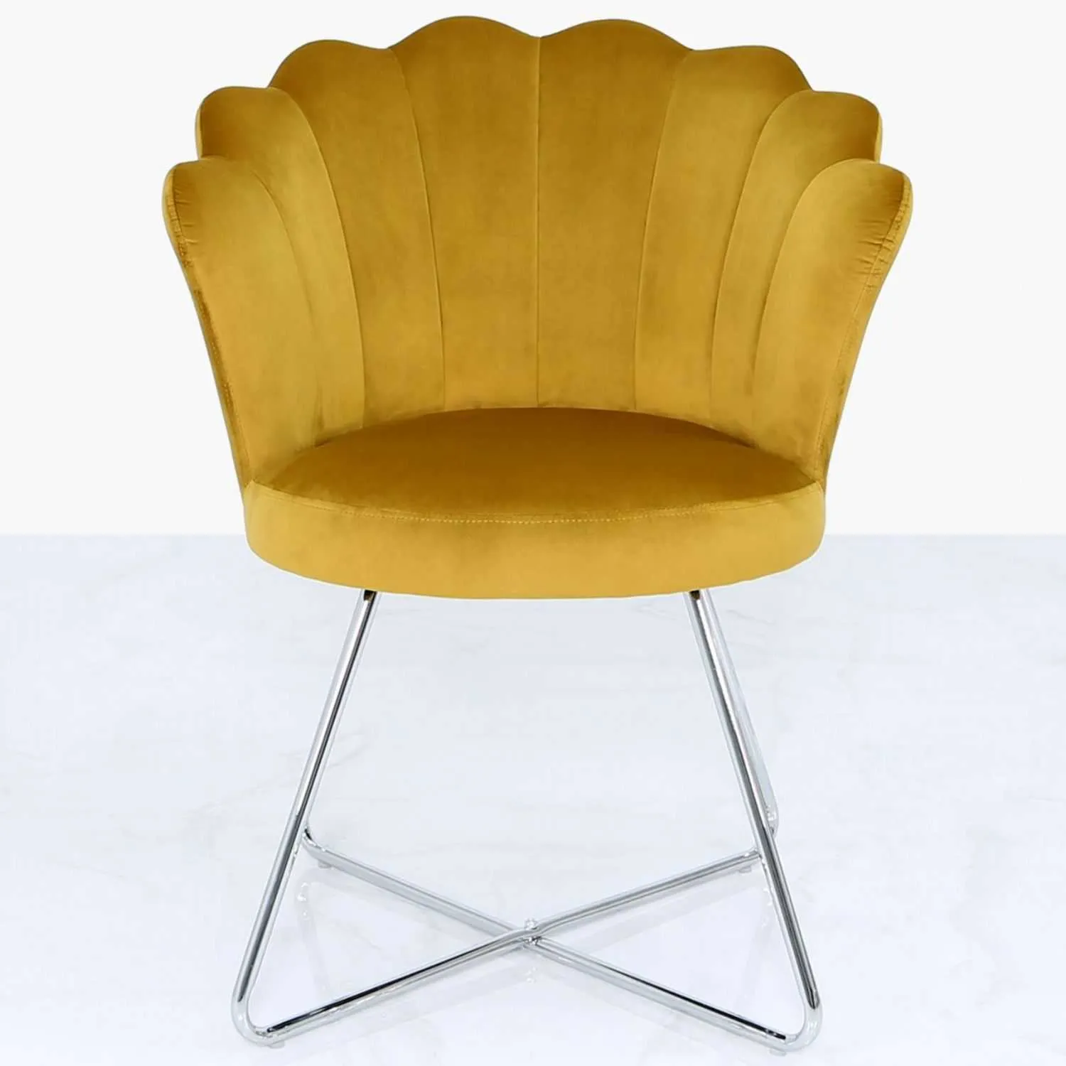 Ayla Shell Shape Accent Chair Mustard